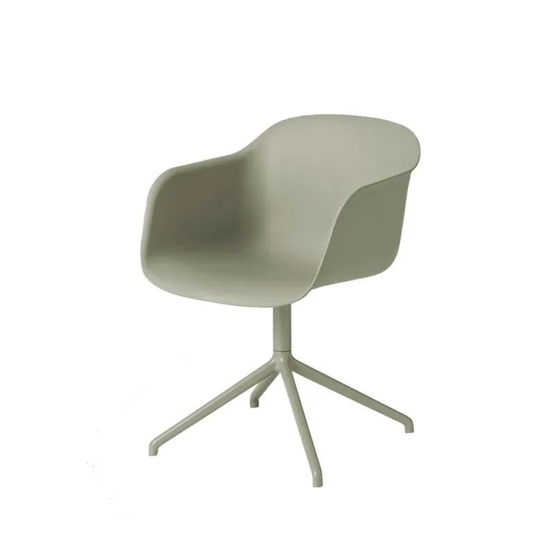 Fiber armchair Bürostuhl mit drehbarem Gestell Dusty green, Grünes Gestell fra Muuto – produktbillede