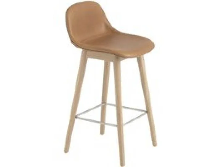 Fiber Barhocker mit Rückenlehne Holzgestell de Muuto – photo du produit