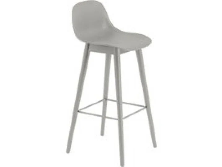Fiber Barhocker mit Rückenlehne Holzgestell von Muuto – Produktfoto