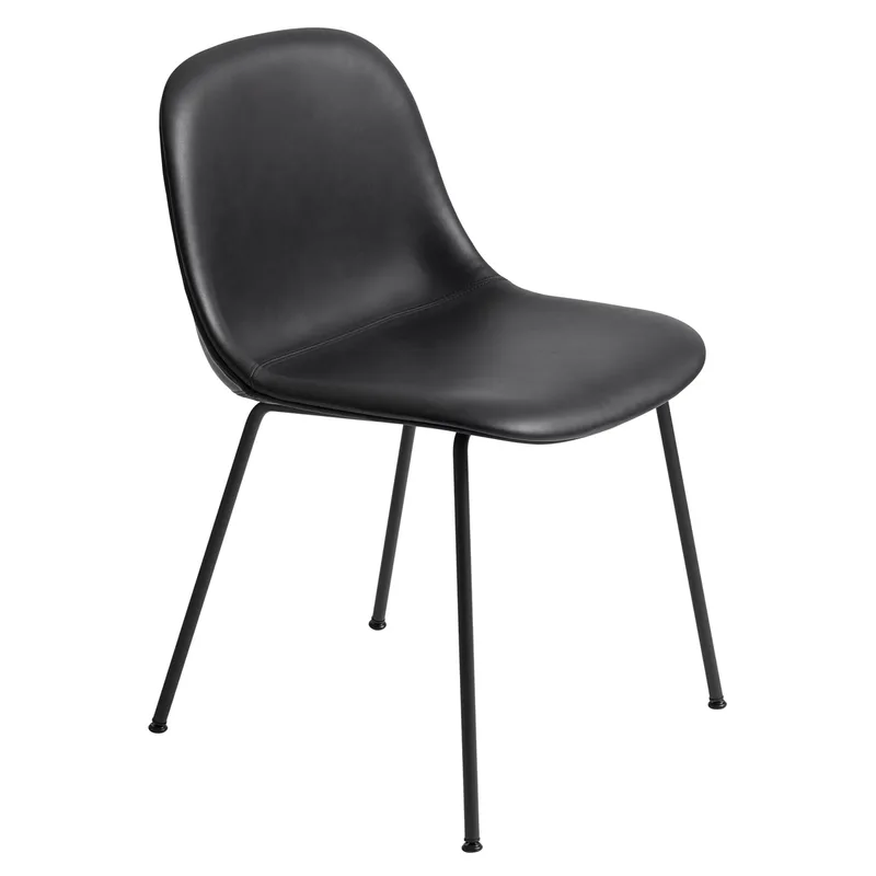 Fiber Beistellstuhl Refine leather black-Black von Muuto – Produktfoto