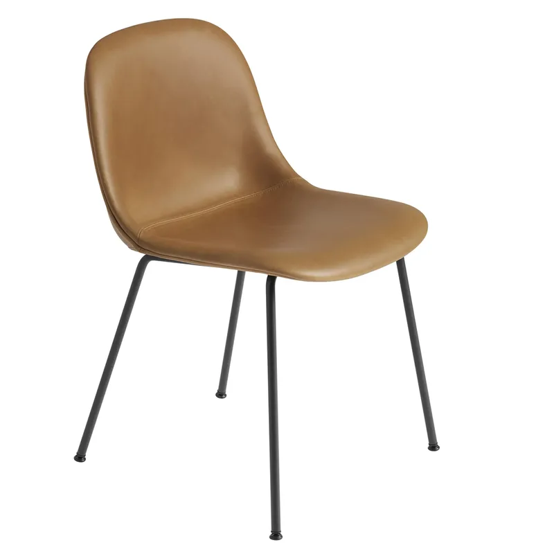 Fiber Beistellstuhl Refine leather cognac-Black de Muuto – photo du produit