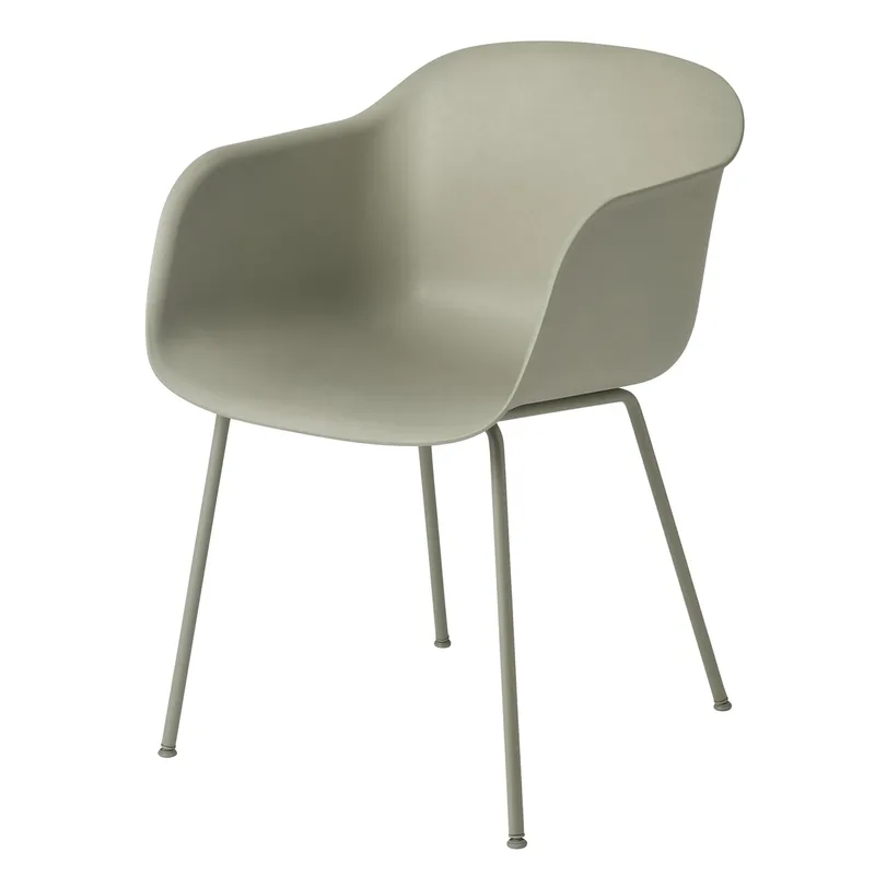Fiber chair Stuhl mit Armlehne Dusty green-Green (Kunststoff) von Muuto – Produktfoto