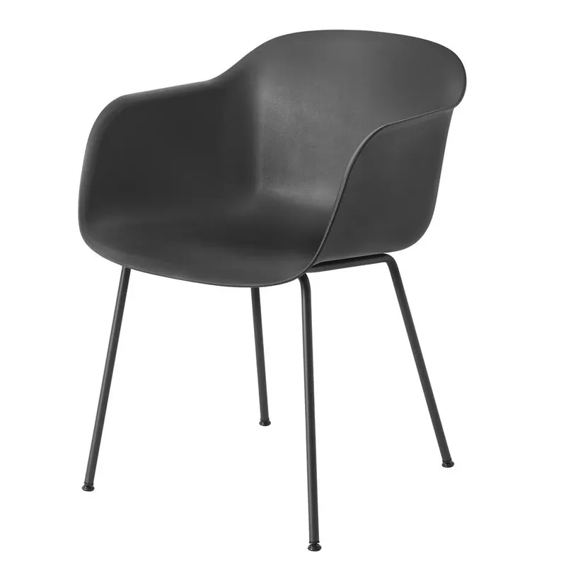 Fiber chair Stuhl mit Armlehne Schwarz by Muuto – product photo