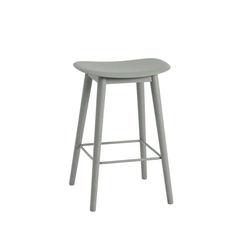 Fiber counter Stuhl 65 cm Dusty green, Grüne Beine von Muuto – Produktfoto