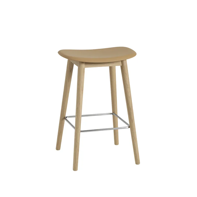 Fiber counter Stuhl 65 cm Ocker, Eichenholzbeine von Muuto – Produktfoto