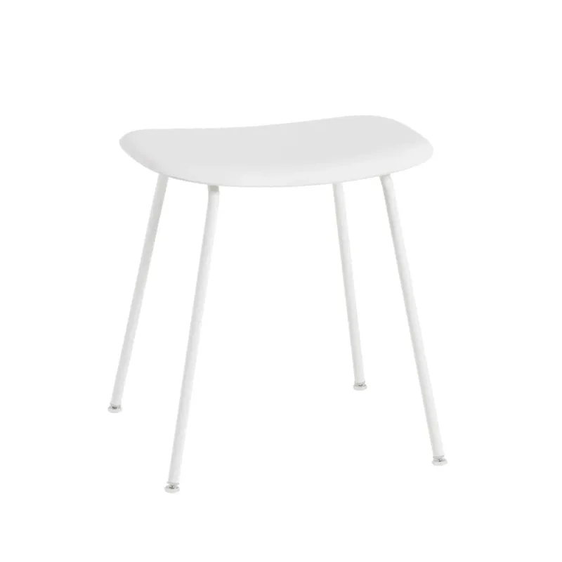 Fiber Hocker White, Weißes Stahlgestell by Muuto – product photo