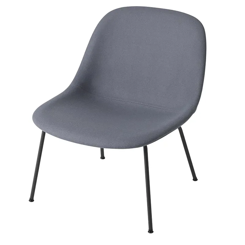 Fiber Lounge Chair Tube Base - Divina 154 Anthracite Black von Muuto – Produktfoto