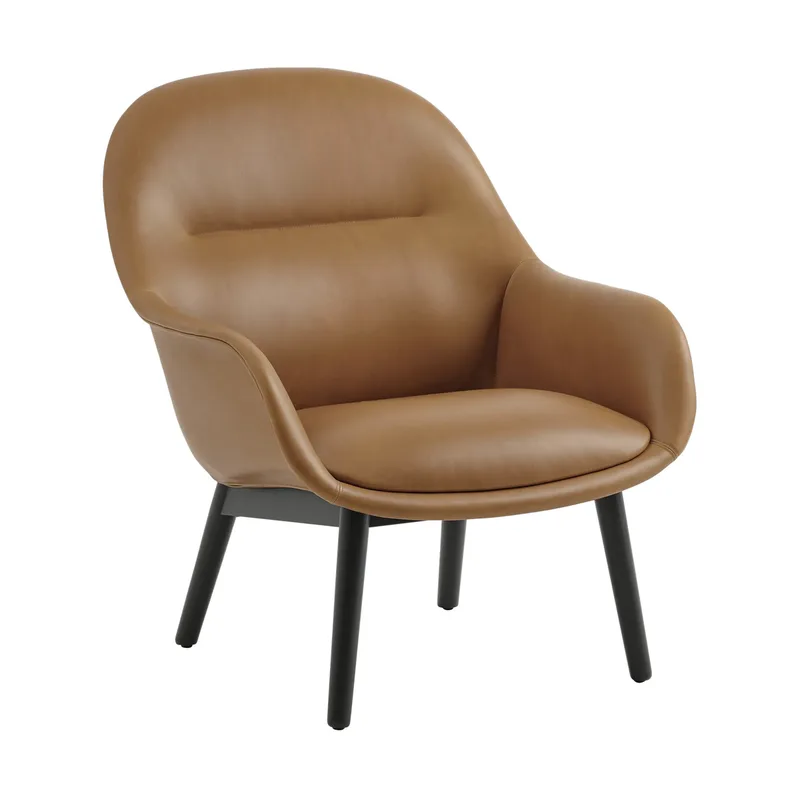 Fiber Lounge Sessel mit Eichenbeinen Refine leather cognac-black von Muuto – Produktfoto