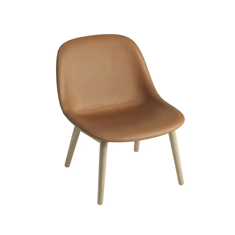Fiber Lounge Stuhl mit Eichenholzbeine Refine leather cognac de Muuto – photo du produit