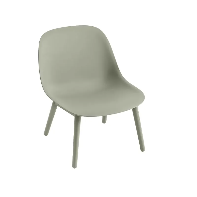 Fiber Loungestuhl wood base Dusty green, dusty green Beine de Muuto – photo du produit