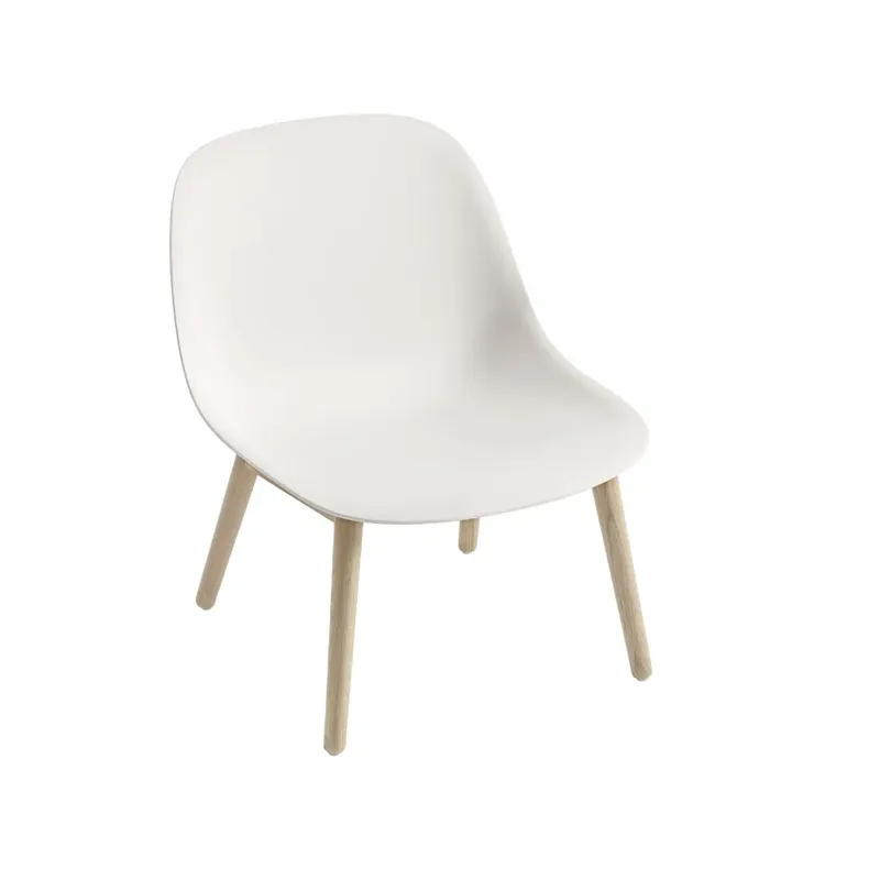 Fiber Loungestuhl wood base Natural white, Eichenholzbeine de Muuto – photo du produit