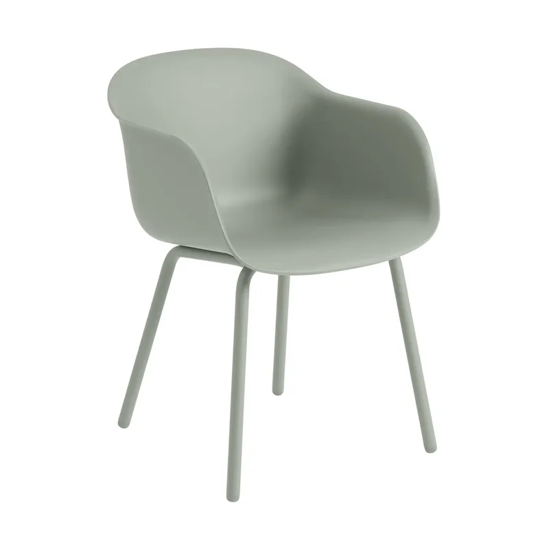 Fiber Outdoor Armchair mit Stahlbeinen Dusty green van Muuto – productfoto