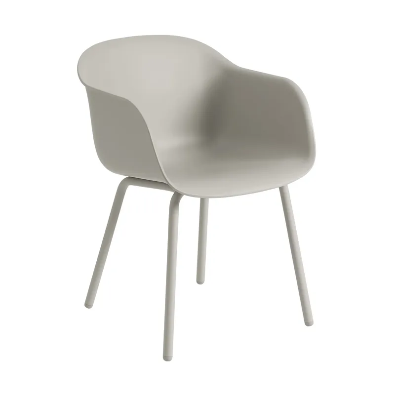 Fiber Outdoor Armchair mit Stahlbeinen Grey (plastic) by Muuto – product photo