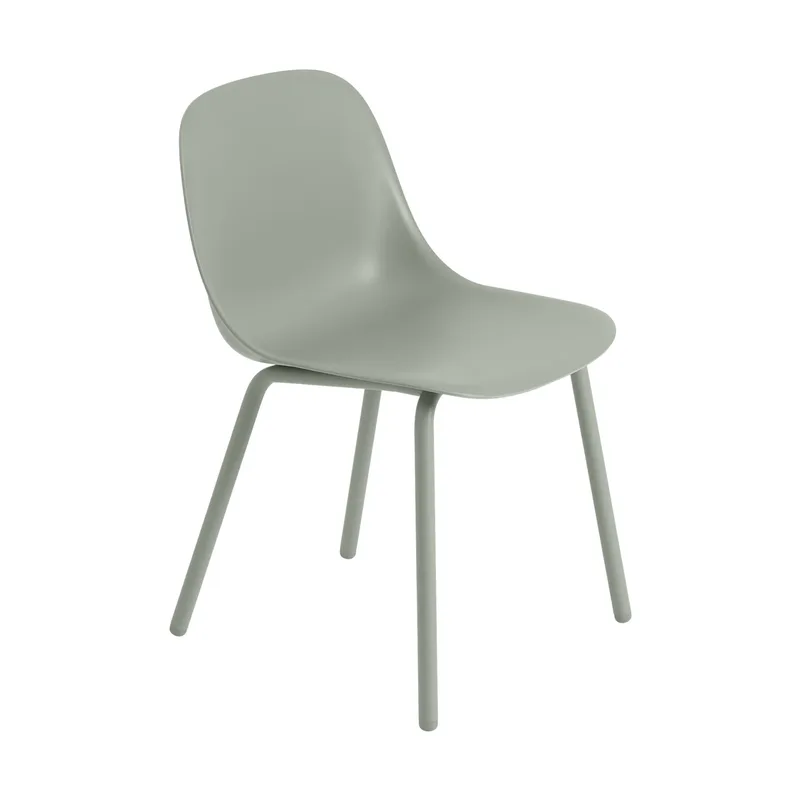 Fiber Outdoor side chair Stuhl mit Stahlbeinen Dusty green fra Muuto – produktbillede