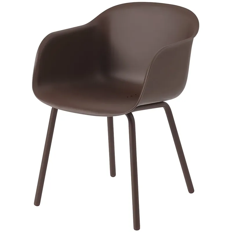 Fiber Outdoor Stuhl mit Armlehne Brown Red von Muuto – Produktfoto