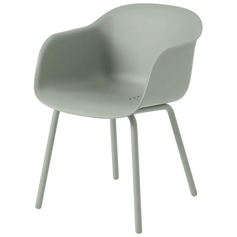 Fiber Outdoor Stuhl mit Armlehne Dusty Green von Muuto – Produktfoto