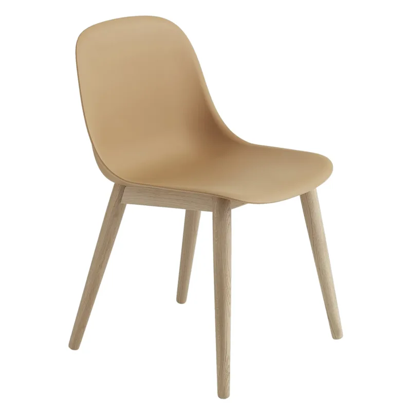 Fiber side chair Stuhl mit Holzbeinen Ochre-oak de Muuto – photo du produit