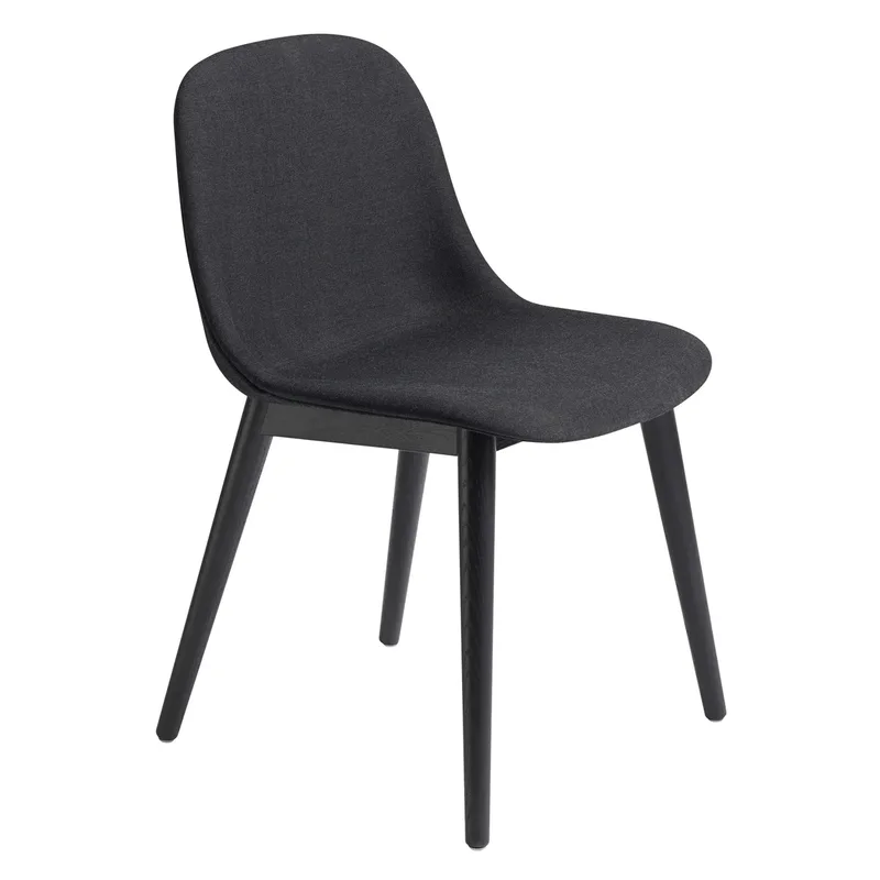 Fiber side chair Stuhl mit Holzbeinen Remix 183-black de Muuto – photo du produit