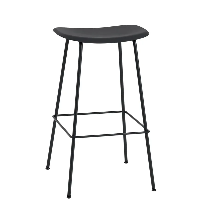 Fiber Tube Barstuhl 75cm Schwarz de Muuto – photo du produit