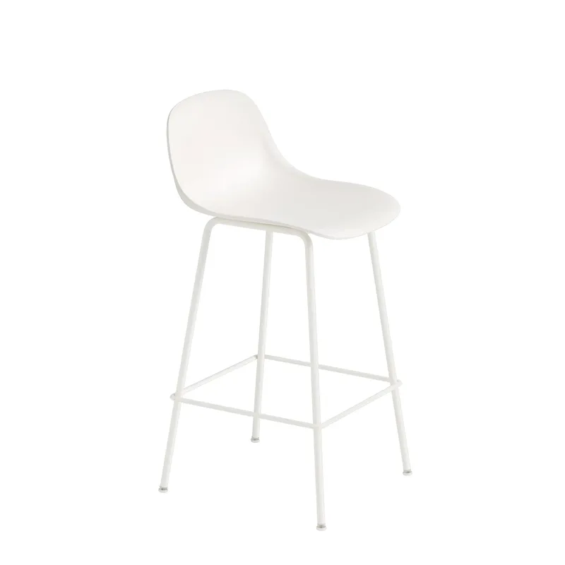 Fiber Tube Barstuhl mit Rückenlehne 65cm Weiß de Muuto – photo du produit