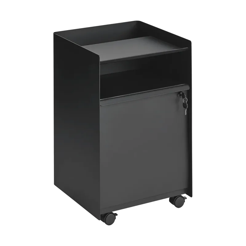 Folded Trolley Rollwagen mit Schrank Black fra Muuto – produktbillede