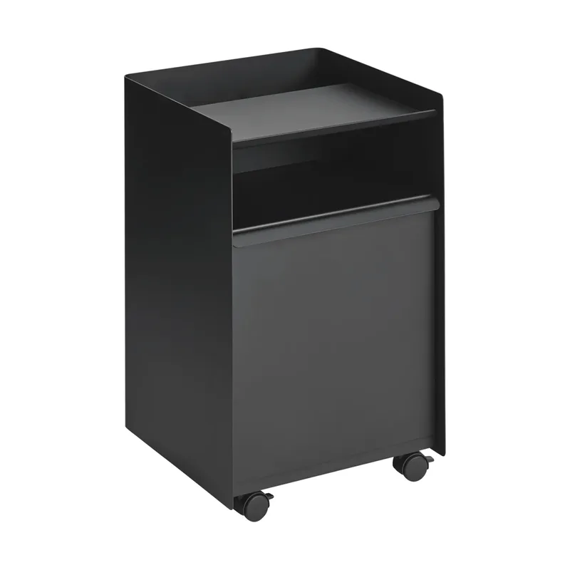 Folded Trolley Rollwagen mit Schublade Black van Muuto – productfoto