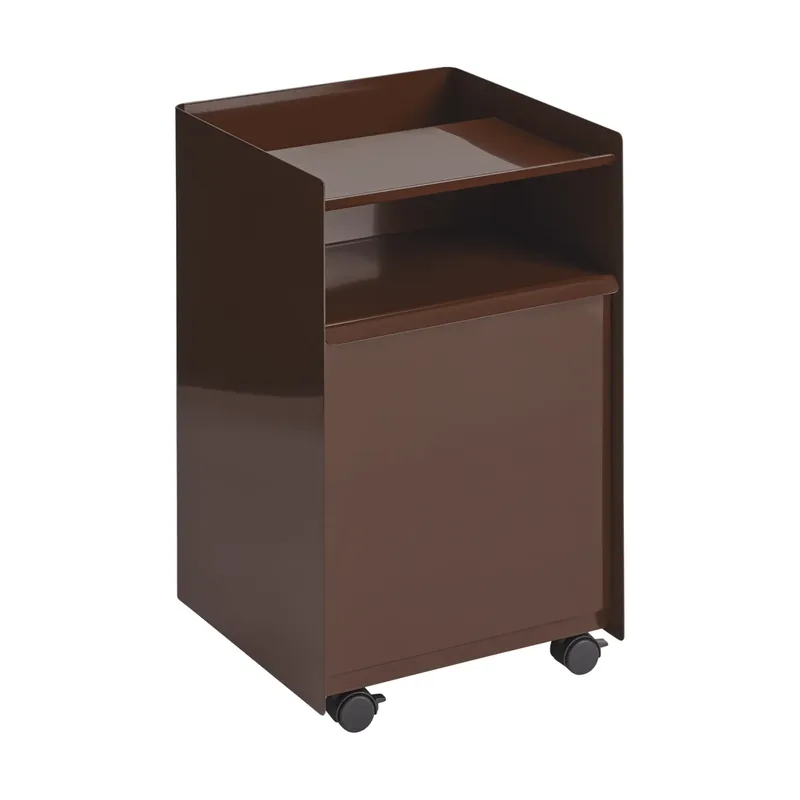 Folded Trolley Rollwagen mit Schublade Dunkelrot van Muuto – productfoto