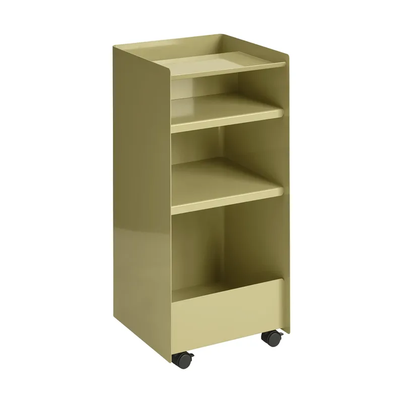 Folded Trolley Rollwagen offen Dunkelbeige Grün, 37,4x38,7x37,2 cm van Muuto – productfoto