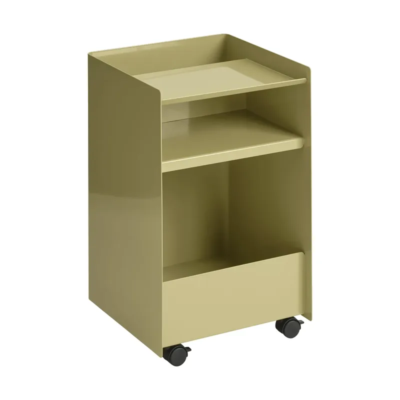 Folded Trolley Rollwagen offen Dunkelbeige Grün 37,4x61,5x37,2 cm by Muuto – product photo