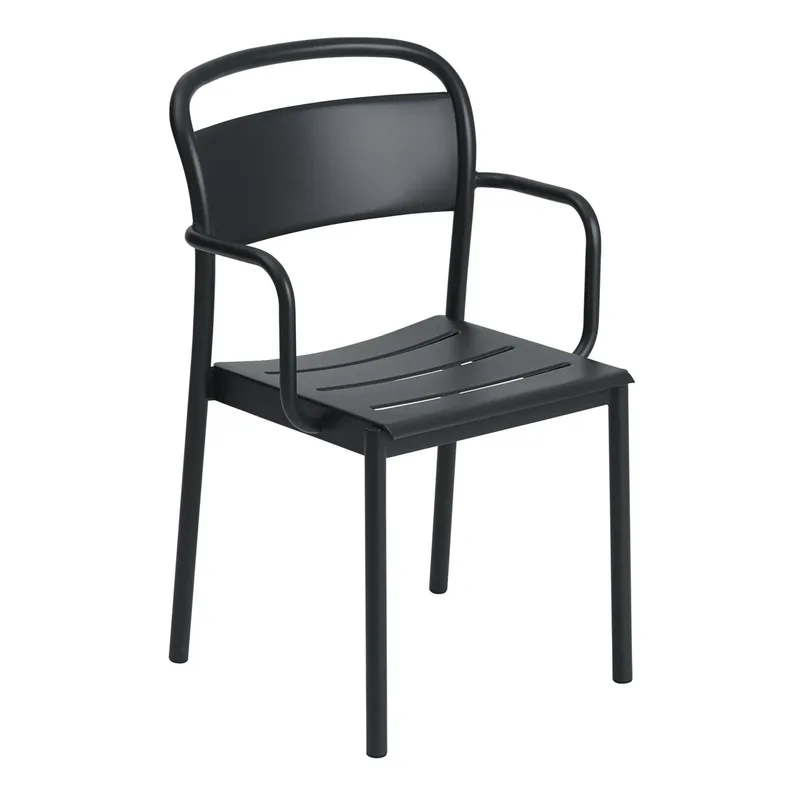 Linear steel armchair Armstuhl Black by Muuto – product photo