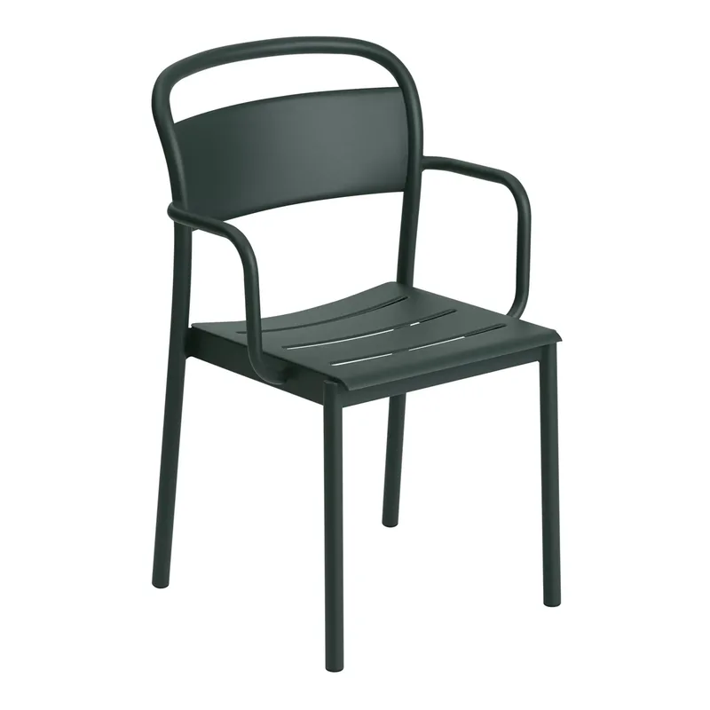 Linear steel armchair Armstuhl Dark green by Muuto – product photo