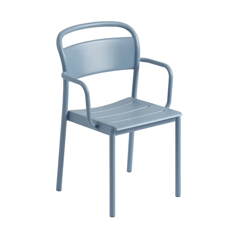 Linear steel armchair Armstuhl Pale blue by Muuto – product photo
