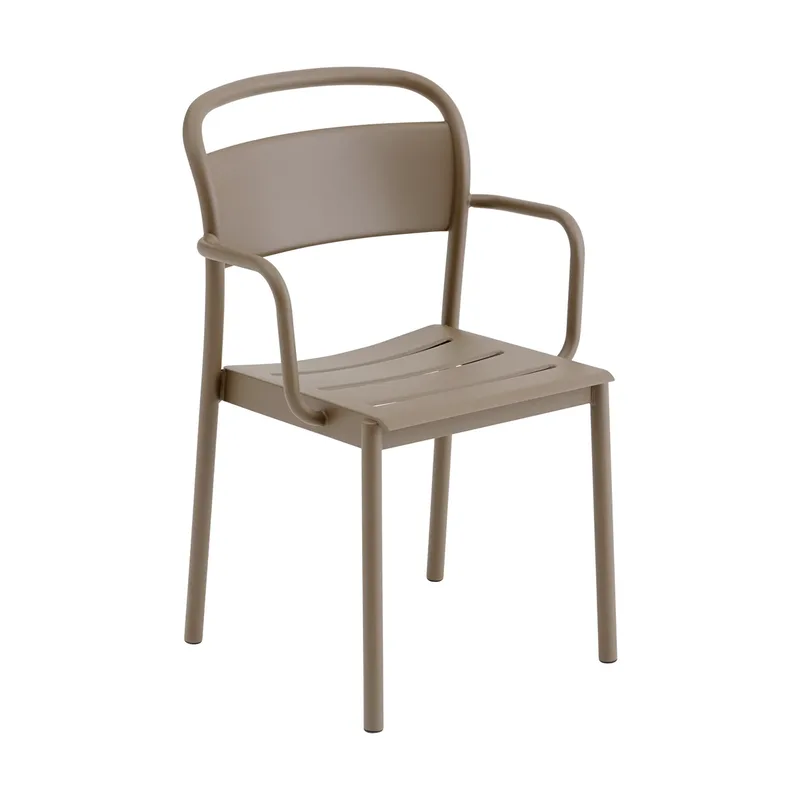 Linear steel armchair Armstuhl Taupe by Muuto – product photo
