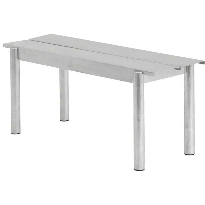 Linear Steel Bank 110x34 cm Warm Galvanized Steel von Muuto – Produktfoto