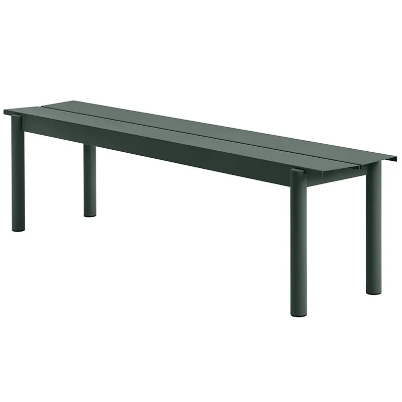 Linear Steel Bank 170x34 cm Dark Green von Muuto – Produktfoto