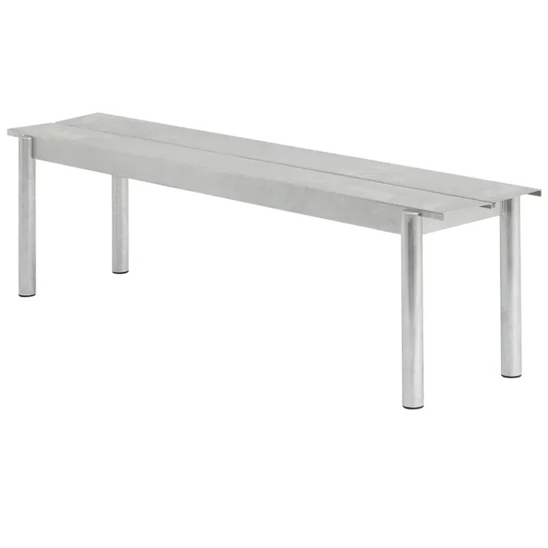 Linear Steel Bank 170x34 cm Warm Galvanized Steel von Muuto – Produktfoto