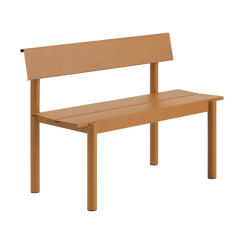 Linear Steel Bank mit Rückenlehne Burnt orange, 110x34 cm by Muuto – product photo