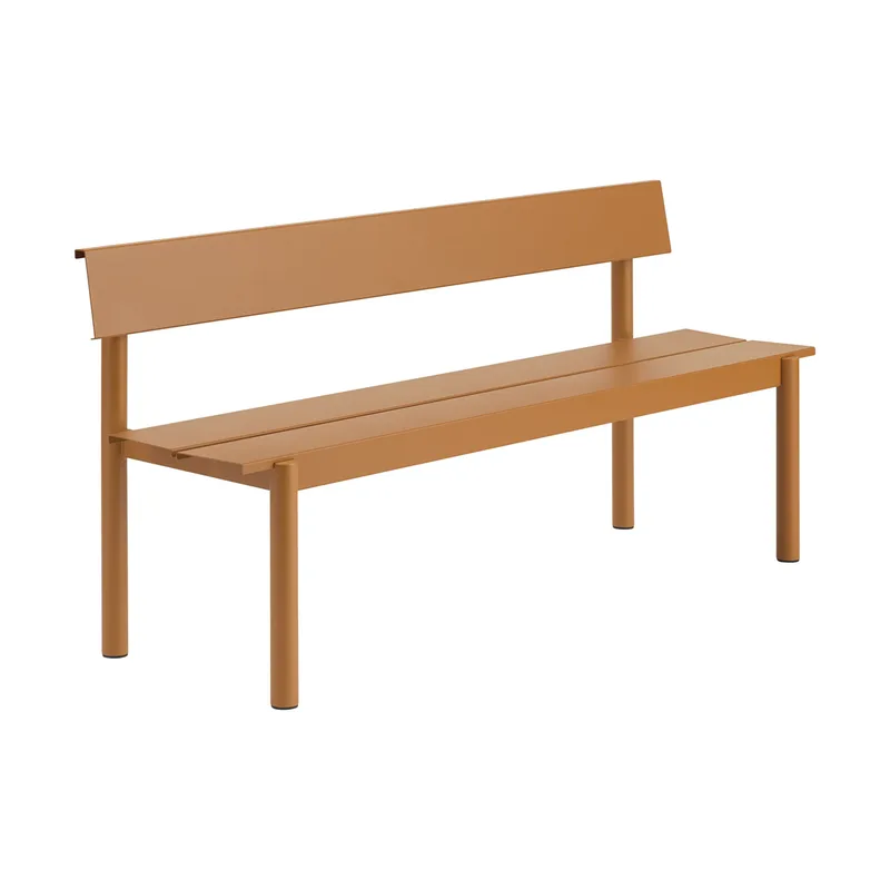Linear Steel Bank mit Rückenlehne Burnt orange, 170x34 cm by Muuto – product photo