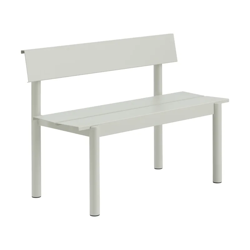 Linear Steel Bank mit Rückenlehne Grey, 110x34 cm by Muuto – product photo