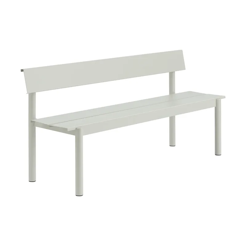 Linear Steel Bank mit Rückenlehne Grey, 170x34 cm by Muuto – product photo