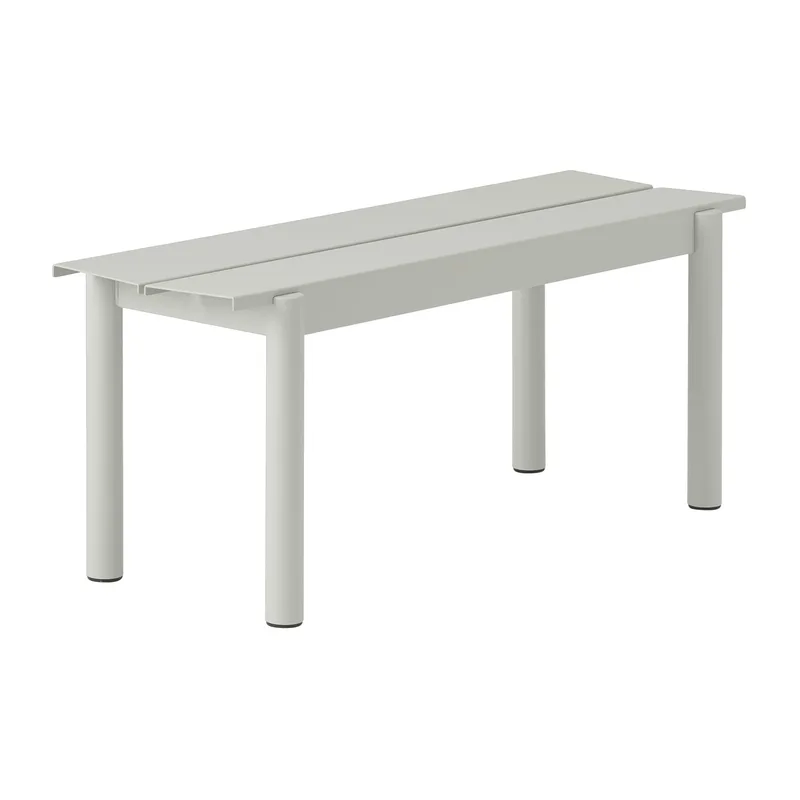Linear steel bench Stahlbank 110cm Grey (RAL 7044) by Muuto – product photo