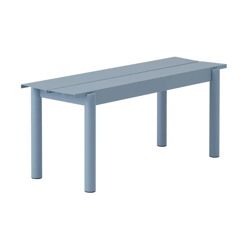 Linear steel bench Stahlbank 110cm Pale blue by Muuto – product photo
