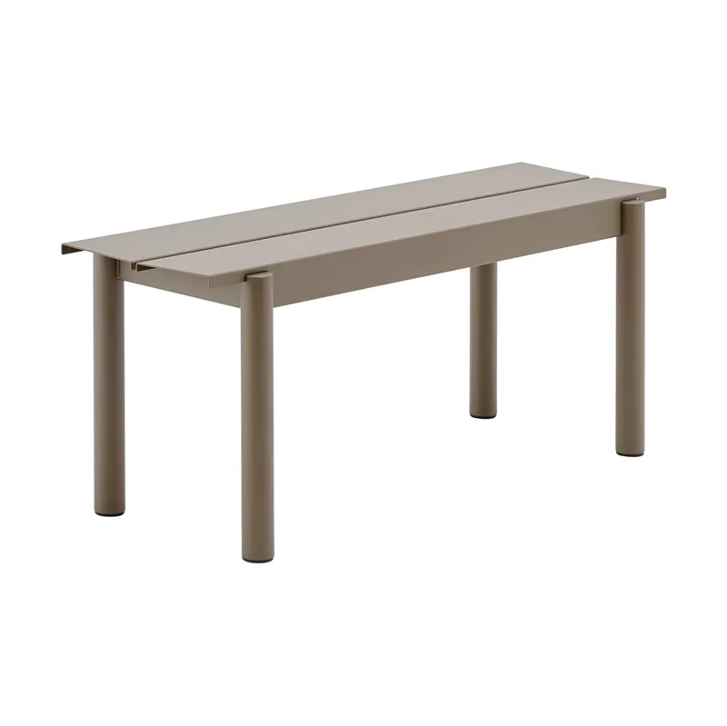 Linear steel bench Stahlbank 110cm Taupe by Muuto – product photo