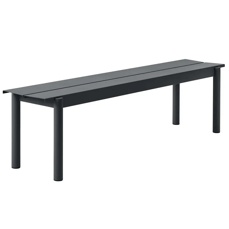 Linear steel bench Stahlbank 170cm Black by Muuto – product photo