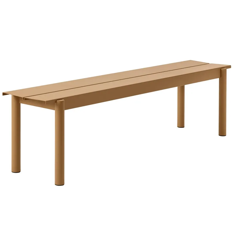Linear steel bench Stahlbank 170cm Burnt orange by Muuto – product photo