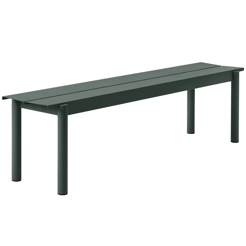 Linear steel bench Stahlbank 170cm Dark green de Muuto – photo du produit