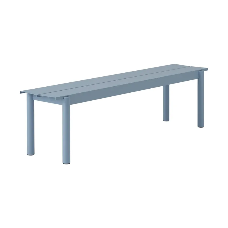 Linear steel bench Stahlbank 170cm Pale blue van Muuto – productfoto