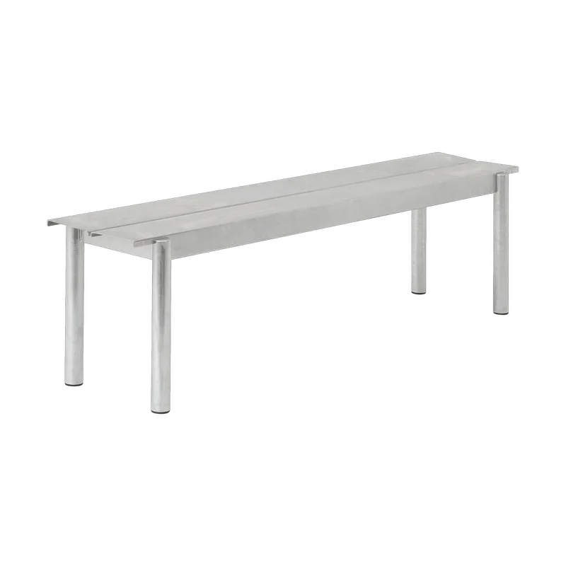 Linear steel bench Stahlbank 170cm Warm galvanized steel fra Muuto – produktbillede