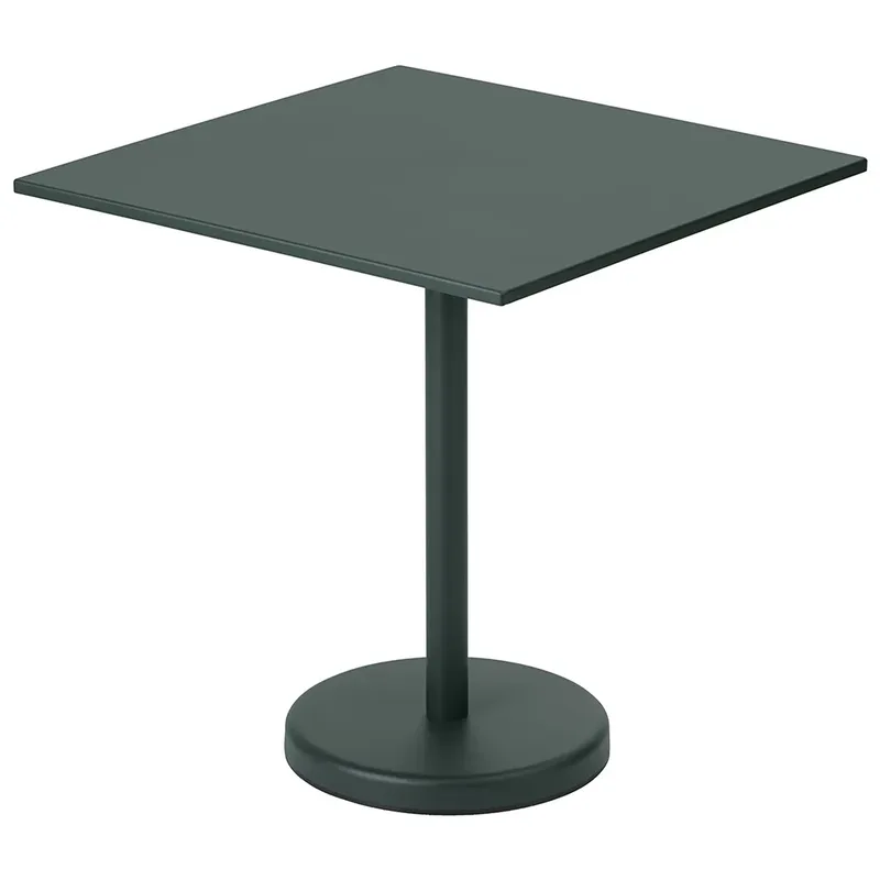 Linear Steel Bistrotisch 70x70 cm Dark Green von Muuto – Produktfoto