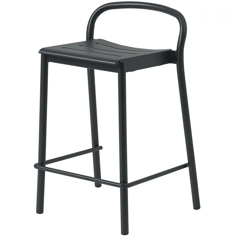 Linear Steel Niedriger Barhocker Anthracite Black by Muuto – product photo